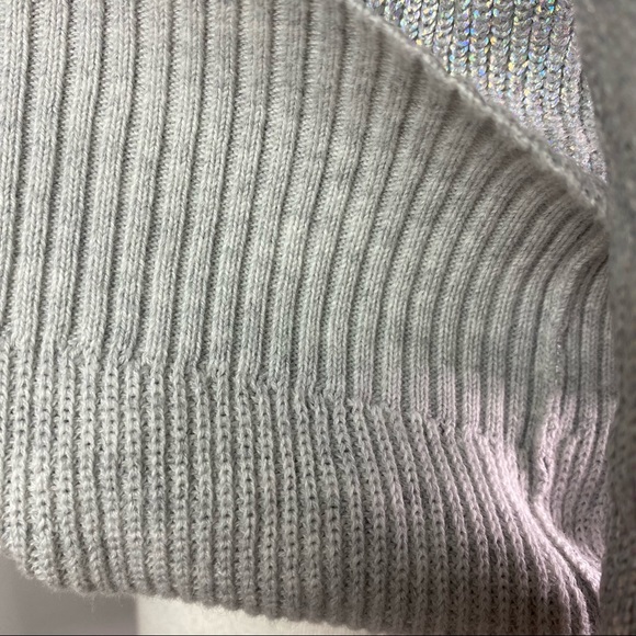 BCBGMaxazria Womens Silver Holographic Sweater XS - Picture 8 of 10